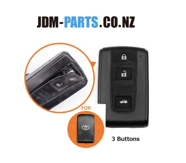 TOYOTA CROWN HARRIER Mark-X SMART KEY Slot type Key fob Shell Transferable / Replacement shell 3 Buttons » JDM-PARTS NZ